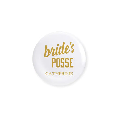 Personalized Bridal Party Wedding Pins - Bride's Posse