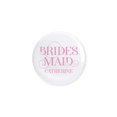 Personalized Bridal Party Wedding Pins - Princess Bridesmaid