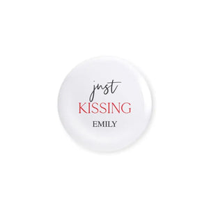 Personalized Bridal Party Wedding Pins - Just Kissing