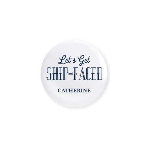 Personalized Bridal Party Wedding Pins - Ship-Faced