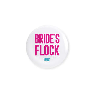 Personalized Bridal Party Wedding Pins - Bride's Flock