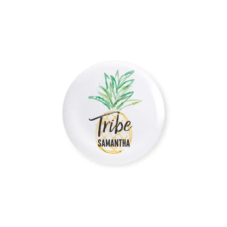 Personalized Bridal Party Wedding Pins - Tropical Tribe