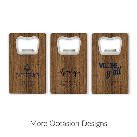 Personalised Wood Veneer Credit Card Bottle Opener Favour - More Occasions