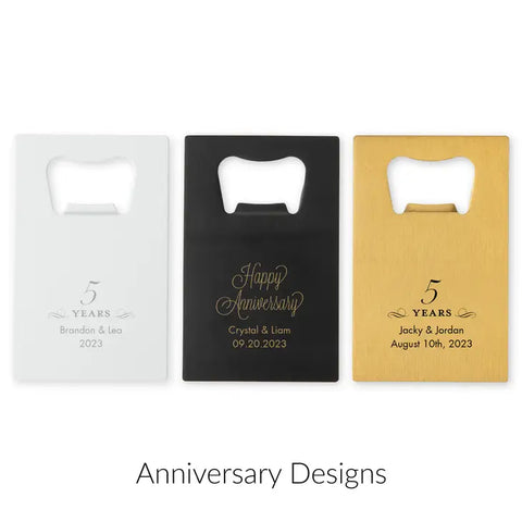 Personalized Metal Credit Card Bottle Opener - Anniversary