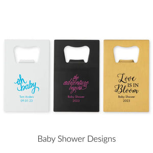 Personalized Metal Credit Card Bottle Opener - Baby Shower