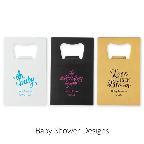 Personalized Metal Credit Card Bottle Opener - Baby Shower