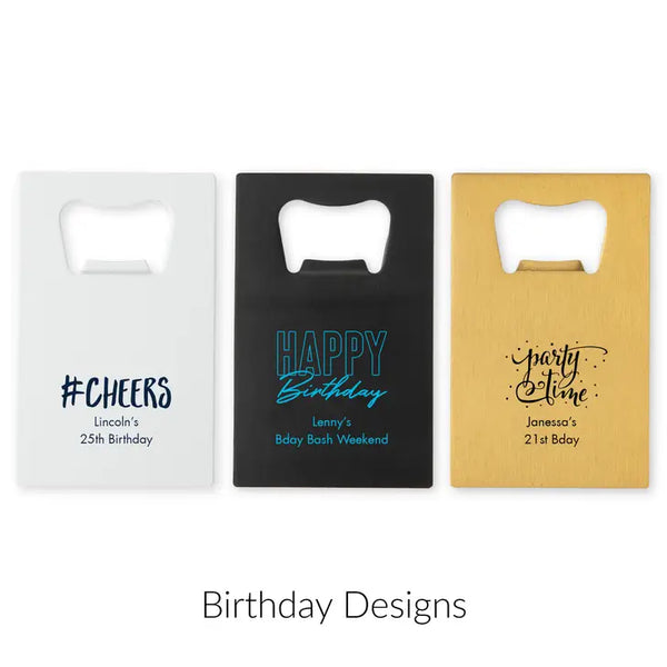 Personalized Metal Credit Card Bottle Opener - Birthday