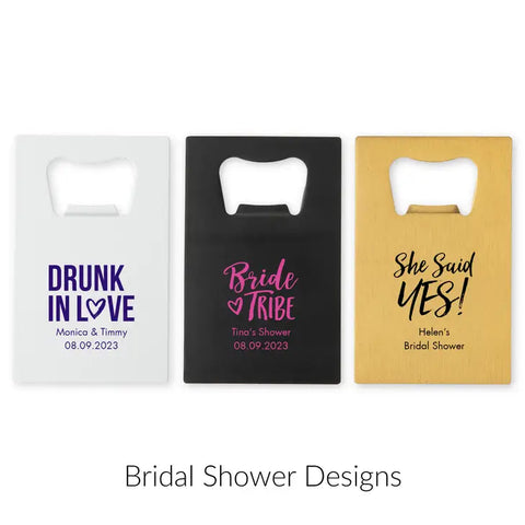 Personalized Metal Credit Card Bottle Opener - Bridal Shower