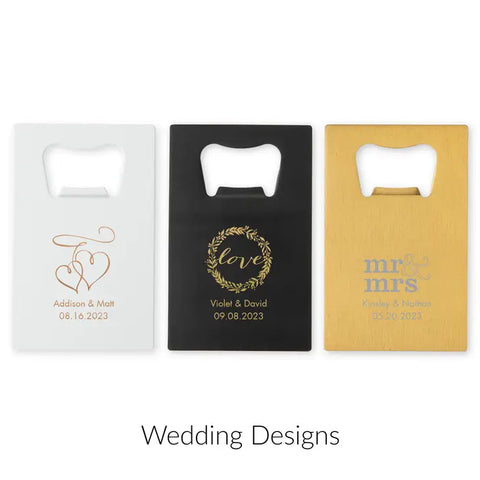 Personalized Metal Credit Card Bottle Opener - Wedding