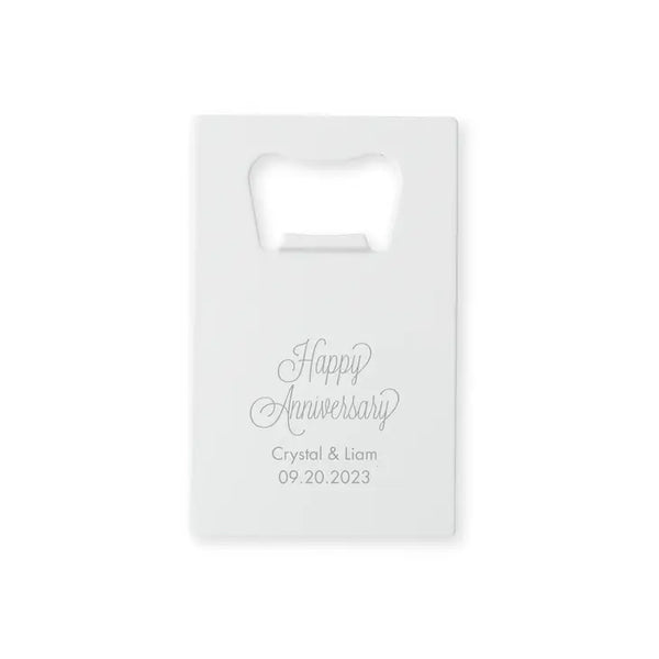 Personalized Metal Credit Card Bottle Opener - Anniversary