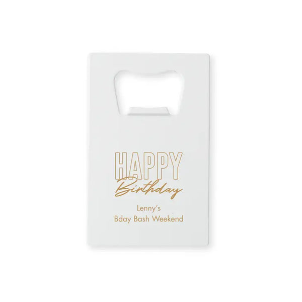 Personalized Metal Credit Card Bottle Opener - Birthday