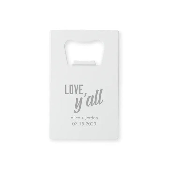 Personalized Metal Credit Card Bottle Opener - Engagement Party