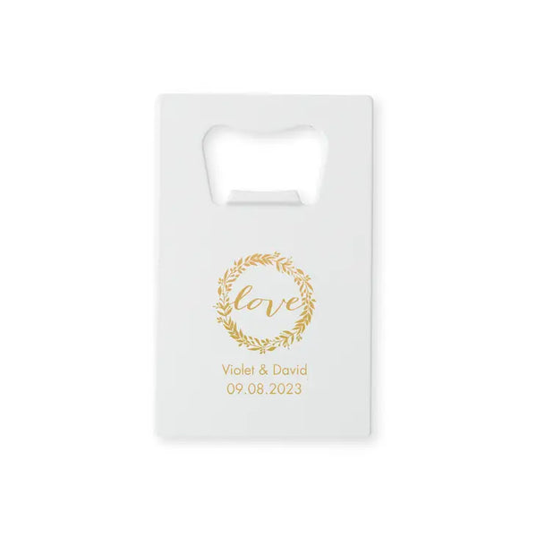 Personalized Metal Credit Card Bottle Opener - Wedding