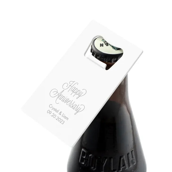 Personalized Metal Credit Card Bottle Opener - Anniversary