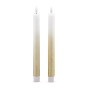 Artificial Flameless LED Taper Candle Set Of 2 - Gold Ombre