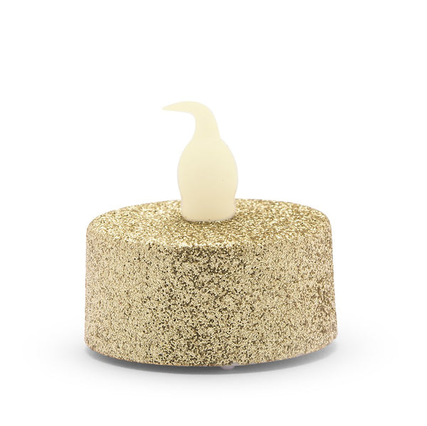 Artificial Flameless LED Tealight Candle Set Of 4 - Gold Glitter