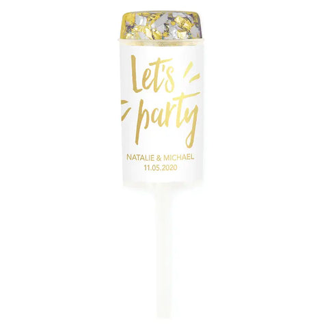 Personalized Push-Up Confetti Popper - Let's Party