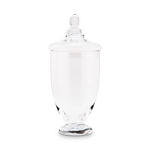 Small Glass Apothecary Candy Jar - Footed Vase With Lid