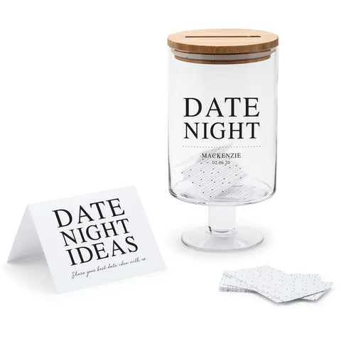 Personalized Glass Wedding Wishes Guest Book Jar - Date Night