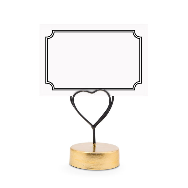 Small Wedding Table Place Card Holder - Double Heart - Set Of 6