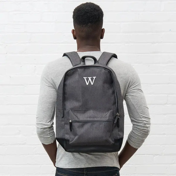 Personalized Classic Backpack With 15" Laptop Sleeve - Heathered Black