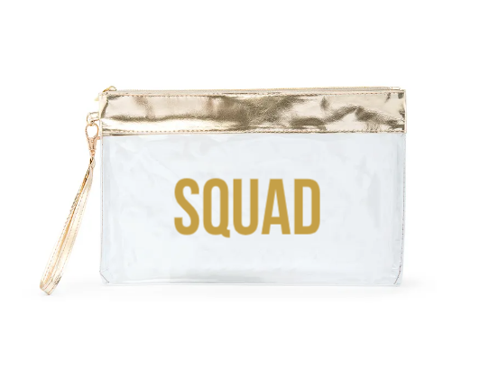 Large Clear Plastic Makeup Bag - Squad