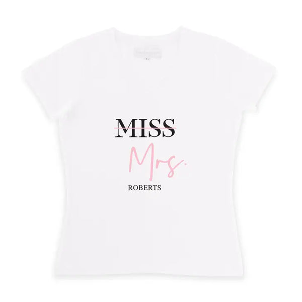 Personalized Bridal Party Wedding T-Shirt - Miss To Mrs