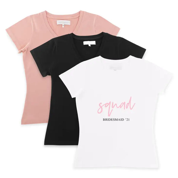 Personalized Bridal Party Wedding T-Shirt - Squad Script