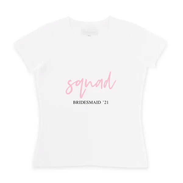 Personalized Bridal Party Wedding T-Shirt - Squad Script