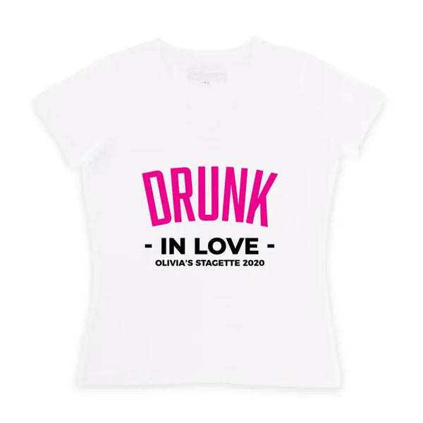 Personalized Bridal Party Wedding T-Shirt - Drunk In Love