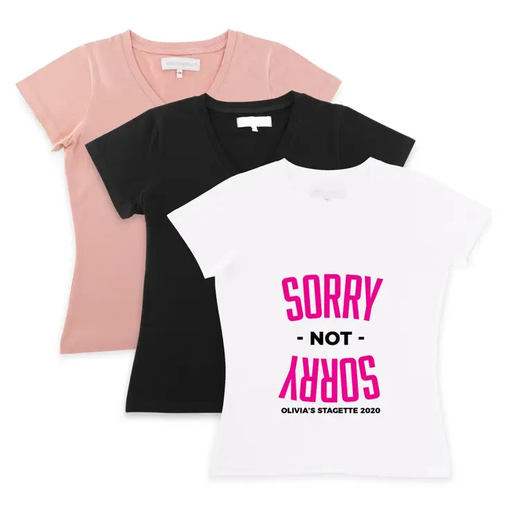 Personalized Bridal Party Wedding T-Shirt - Sorry Not Sorry