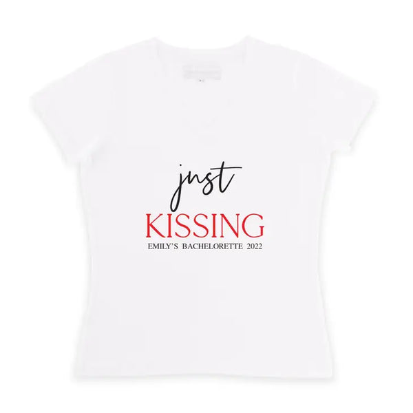 Personalized Bridal Party Wedding T-Shirt - Just Kissing