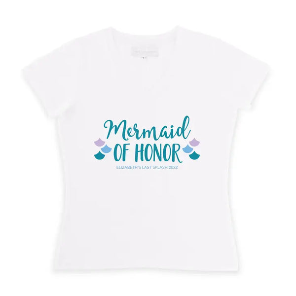 Personalized Bridal Party Wedding T-Shirt - Mermaid Of Honor