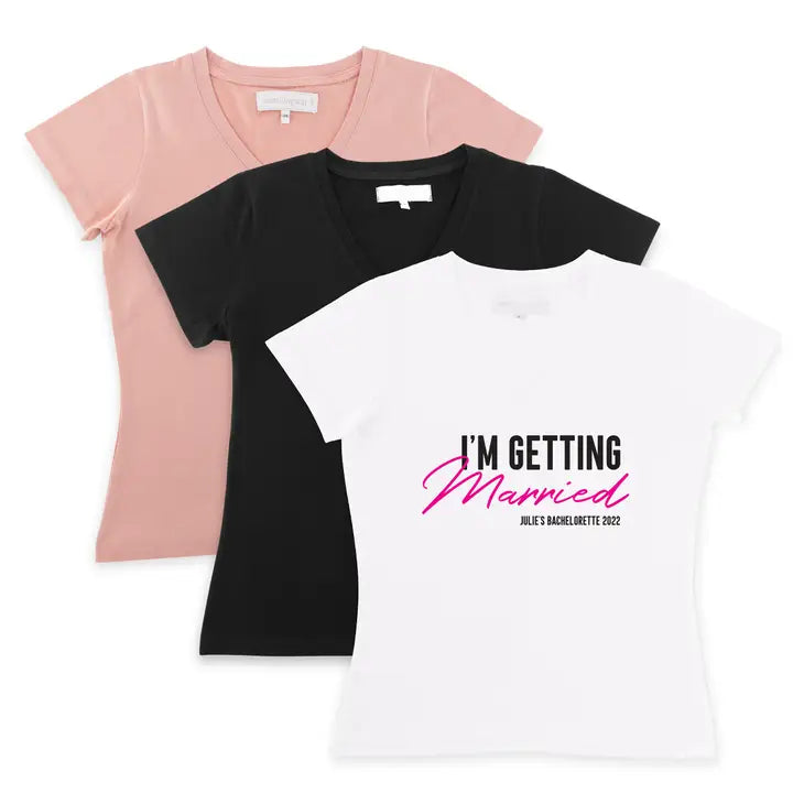 Personalized Bridal Party Wedding T-Shirt - I'm Getting Married