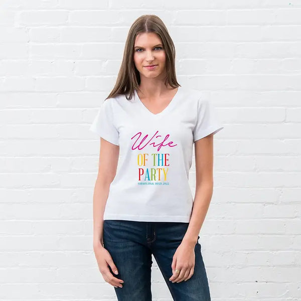 Personalized Bridal Party Wedding T-Shirt - Wife Of The Party