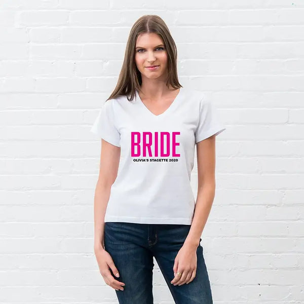 Personalized Bridal Party Wedding T-Shirt - Glam Bride