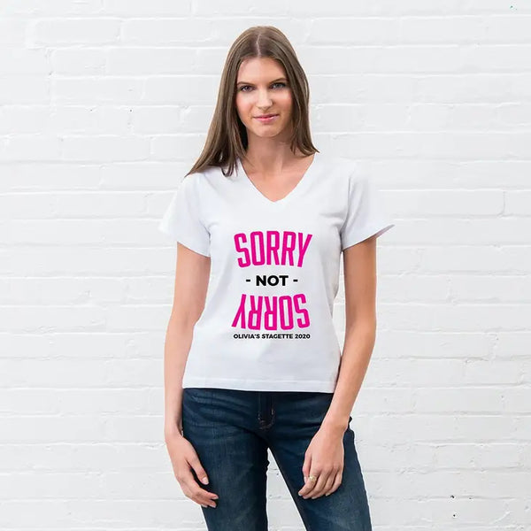 Personalized Bridal Party Wedding T-Shirt - Sorry Not Sorry