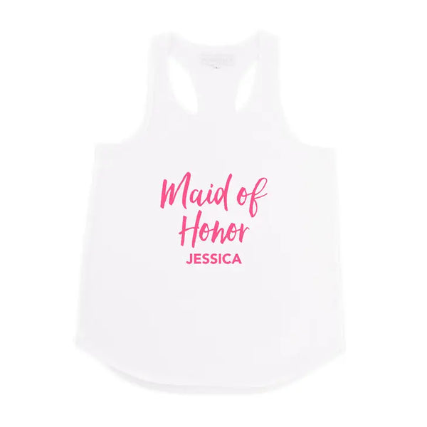 Personalized Bridal Party Wedding Tank Top - Maid Of Honor