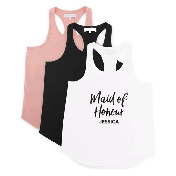 Personalized Bridal Party Wedding Tank Top - Maid Of Honour