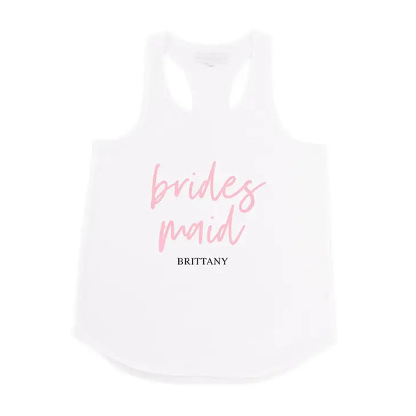 Personalized Bridal Party Wedding Tank Top - Bridesmaid Script