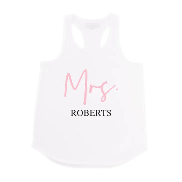 Personalized Bridal Party Wedding Tank Top - Mrs. Script