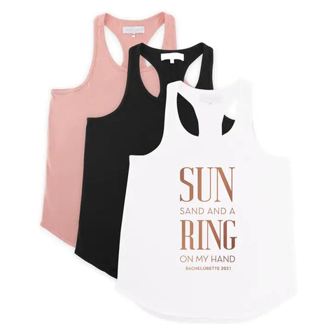 Personalized Bridal Party Wedding Tank Top - Ring On My Hand