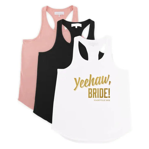 Personalized Bridal Party Wedding Tank Top - Yeehaw Bride