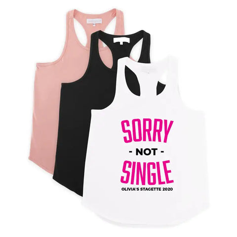 Personalized Bridal Party Wedding Tank Top - Sorry Not Single