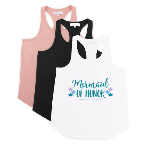 Personalized Bridal Party Wedding Tank Top - Mermaid Of Honor