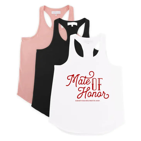 Personalized Bridal Party Wedding Tank Top - Mate Of Honor