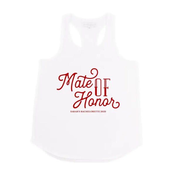 Personalized Bridal Party Wedding Tank Top - Mate Of Honor