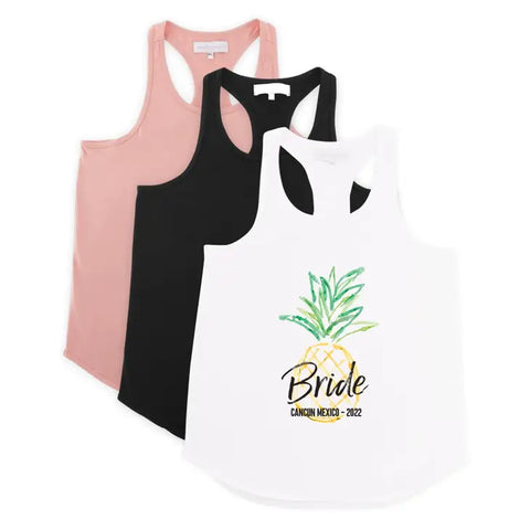 Personalized Bridal Party Wedding Tank Top - Tropical Bride