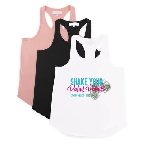 Personalized Bridal Party Wedding Tank Top - Shake Your Palm Palms