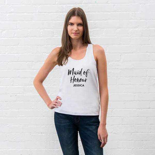 Personalized Bridal Party Wedding Tank Top - Maid Of Honour